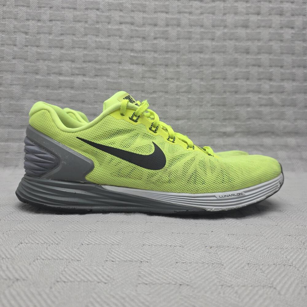 Nike LunarGlide 6 Neon Green Mens Size 9.5 Running Shoe Lunarlon 654433-700